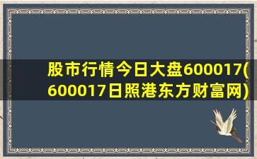 股市行情今日大盘600017(600017日照港东方财富网)-图1