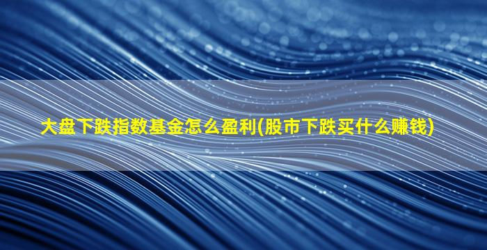 大盘下跌指数基金怎么盈利(股市下跌买什么赚钱)-图1