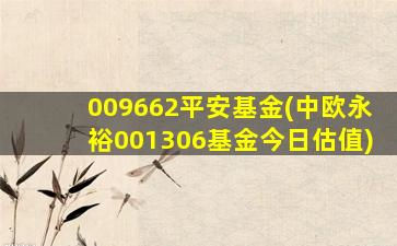 009662平安基金(中欧永裕001306基金今日估值)-图1