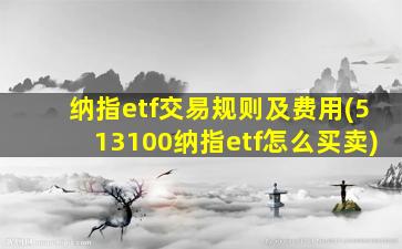 纳指etf交易规则及费用(513100纳指etf怎么买卖)-图1