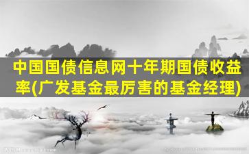 中国国债信息网十年期国债收益率(广发基金最厉害的基金经理)-图1