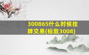 300865什么时候挂牌交易(标致3008)-图1