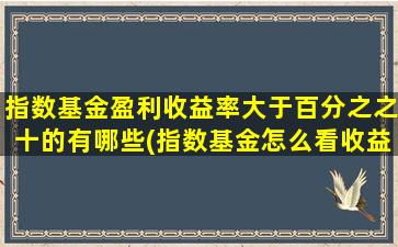 指数基金盈利收益率大于百分之之十的有哪些(指数基金怎么看收益)-图1