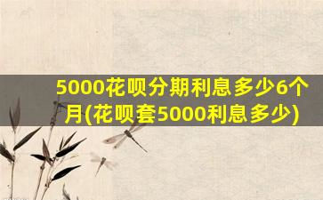 5000花呗分期利息多少6个月(花呗套5000利息多少)-图1