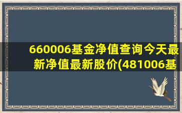 660006基金净值查询今天最新净值最新股价(481006基金今天净值)-图1