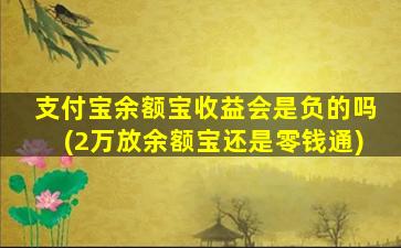 支付宝余额宝收益会是负的吗(2万放余额宝还是零钱通)-图1