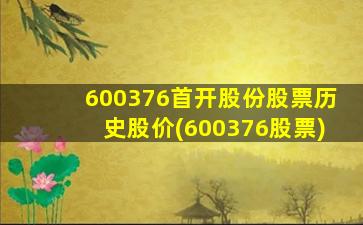 600376首开股份股票历史股价(600376股票)-图1