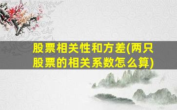 股票相关性和方差(两只股票的相关系数怎么算)-图1