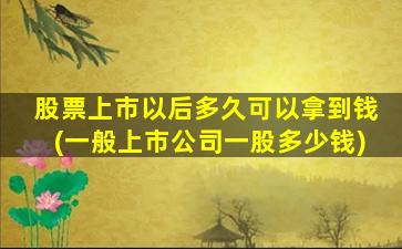 股票上市以后多久可以拿到钱(一般上市公司一股多少钱)-图1