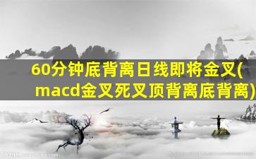 60分钟底背离日线即将金叉(macd金叉死叉顶背离底背离)-图1