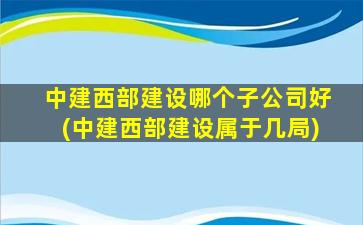 中建西部建设哪个子公司好(中建西部建设属于几局)-图1