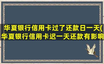 华夏银行信用卡过了还款日一天(华夏银行信用卡迟一天还款有影响吗)-图1