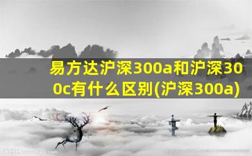 易方达沪深300a和沪深300c有什么区别(沪深300a)-图1