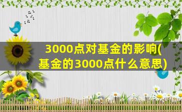 3000点对基金的影响(基金的3000点什么意思)-图1