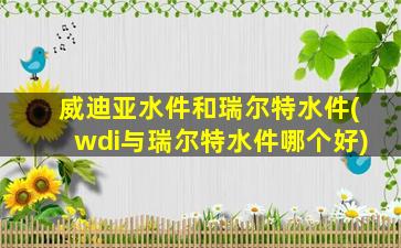 威迪亚水件和瑞尔特水件(wdi与瑞尔特水件哪个好)-图1