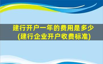 建行开户一年的费用是多少(建行企业开户收费标准)-图1