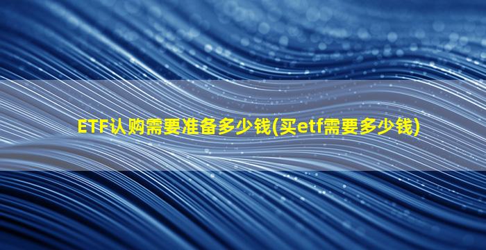 ETF认购需要准备多少钱(买etf需要多少钱)-图1