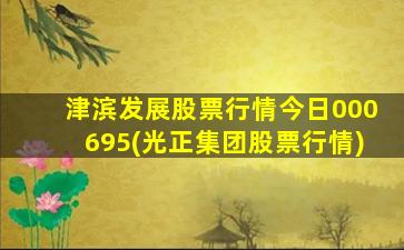 津滨发展股票行情今日000695(光正集团股票行情)-图1