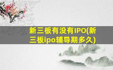 新三板有没有IPO(新三板ipo辅导期多久)-图1