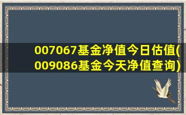 007067基金净值今日估值(009086基金今天净值查询)-图1